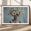 Golden Petal Wall Art - Petal Silhouette Woman Wall Art by MyGreatCanvas | Canvas Wall Art Prints | Photo Prints & Wall Decor