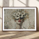 Abstract Floral Women Patel Wall Art Canvas Print