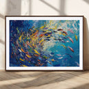 Colorful Swirling Fish School Wall Art Canvas Print |