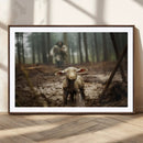 Jesus Running After a Lost Lamb Canvas Wall Art Print