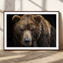 Grizzly Brown Bear Canvas Wall Art, Wildlife Animal Canvas