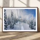 Winter Ski Lift Wall Art Print - Landscape Wall Art | Snowy