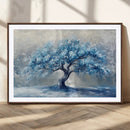 Abstract Blue Tree Art Canvas Print, Majestic Tree Wall Art