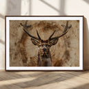 Wood Abstract Deer Wall Art | Rustic Wildlife Canvas Print |