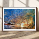 Ocean Wave at Sunset Canvas Wall Art – Vibrant Coastal Beach