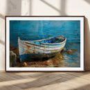Vintage Boat on Tranquil Waters | Coastal Wall Art for