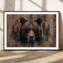 Rustic Grizzly 399 Wall Art | Triptych Canvas Print | Rustic