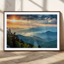 Sunrise Over Mountain Range Wall Art Canvas Print, Farmhouse
