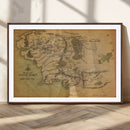 Middle Earth Map Canvas Wall Art – Vintage Fantasy Map