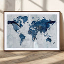 Modern Blue World Map Canvas Print – Framed Wall Art, by MyGreatCanvas | Canvas Wall Art Prints | Photo Prints & Wall Decor