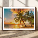 Tropical Sunset Beach Canvas Wall Art Print – Vibrant Palm by MyGreatCanvas | Canvas Wall Art Prints | Photo Prints & Wall Decor