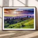 Green Hills and Sunset Wall Art Print - Scenic Landscape by MyGreatCanvas | Canvas Wall Art Prints | Photo Prints & Wall Decor