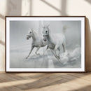 Large Wall Art Canvas Print – Beautiful Running White Horses