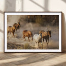 Large Wall Art 5 Horses Running on Sand Canvas Print