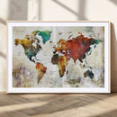 Watercolor World Map Canvas Print – Framed Wall Art for by MyGreatCanvas | Canvas Wall Art Prints | Photo Prints & Wall Decor