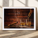 Whiskey and Cigar Wall Art Canvas | 3 Panel Bar Room Decor by MyGreatCanvas | Canvas Wall Art Prints | Photo Prints & Wall Decor