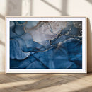 Navy Blue Canvas Art Abstract Print – Elegant Triptych