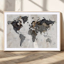 Abstract Map Printing - Modern World Map Canvas Wall Art for
