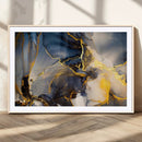 Large Abstract Wall Art Print -  Gold and Blue Abstract