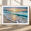 Sunset Beach Waves Canvas Wall Art – 5-Panel Ocean Sunset by MyGreatCanvas | Canvas Wall Art Prints | Photo Prints & Wall Decor