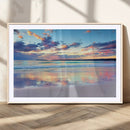 Tranquil Pastel Sunset Beach Triptych Canvas Art, Soothing
