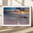 Sea Ocean Sunset Beach Wall Art Canvas Print