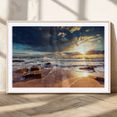 Golden Hour Beach Sunset Canvas Triptych, Ocean Waves and by MyGreatCanvas | Canvas Wall Art Prints | Photo Prints & Wall Decor