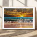 Golden Sunset Beach Canvas Wall Art – Triptych Seascape by MyGreatCanvas | Canvas Wall Art Prints | Photo Prints & Wall Decor