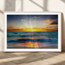 Vibrant Ocean Sunrise Over Golden Beach Waves, Giclee Canvas by MyGreatCanvas | Canvas Wall Art Prints | Photo Prints & Wall Decor