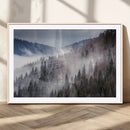Beautiful Rising Fog in Winter Mountain Landscape- Framed by MyGreatCanvas | Canvas Wall Art Prints | Photo Prints & Wall Decor