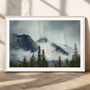 Mountain Mist Canvas Wall Art Print | 3-Panel Foggy Forest