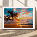 Palm Tree Sunset On The Beach Wall Art Canvas, Framed Palm by MyGreatCanvas | Canvas Wall Art Prints | Photo Prints & Wall Decor