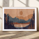 Modern Boho Sunset Canvas Print, Mountain Landscape Triptych