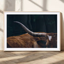 Texas Longhorn Bull Wall Art Canvas Print - Large Framed