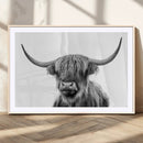 Grayscale Scottish Highland Cow Cattle Art Print Farmhouse by MyGreatCanvas | Canvas Wall Art Prints | Photo Prints & Wall Decor