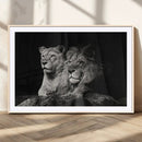 Lion Couple Wall Art Canvas Print – Elegant Black and White