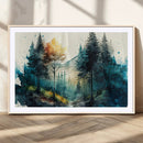 Watercolor Trees Forest Abstract Wall Art Canvas Print,