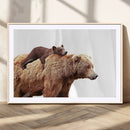 Mother and Baby Bear Canvas Wall Art - Adorable Wildlife