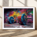 Abstract Graffiti Barbell Canvas Wall Art – Urban Fitness