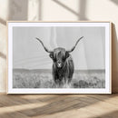 Highland Cow Canvas Wall Art – Majestic Beauty in Black and