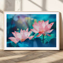Pink Lotus Flower Canvas Wall Art | Vibrant Floral Wall