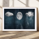 3 Piece Indigo Cloud Wall Art, Thunderstorm Moon Cloud by MyGreatCanvas | Canvas Wall Art Prints | Photo Prints & Wall Decor