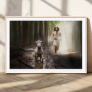 Jesus Canvas Wall Art - Jesus Running After Lost Lamb,