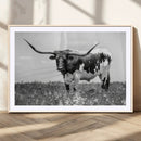 Texas Black White Highland Longhorn Cow Wall Art Canvas by MyGreatCanvas | Canvas Wall Art Prints | Photo Prints & Wall Decor