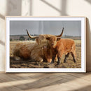 Highland Cow Canvas Wall Art Animal Print for Farm House