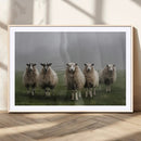 Flock of Sheep in a Mystical Fog – Pastoral Wall Art Canvas by MyGreatCanvas | Canvas Wall Art Prints | Photo Prints & Wall Decor