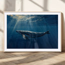 Whale under Ocean Wall Art Canvas Print