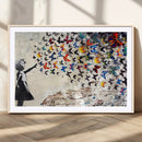 Banksy Graffiti Wall Art Canvas Print: Girl Releasing