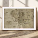 Vintage Middle Earth Map Wall Art Canvas – Lord of the Rings