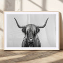 Highland Wall Art Canvas Print – Minimalist Black and White